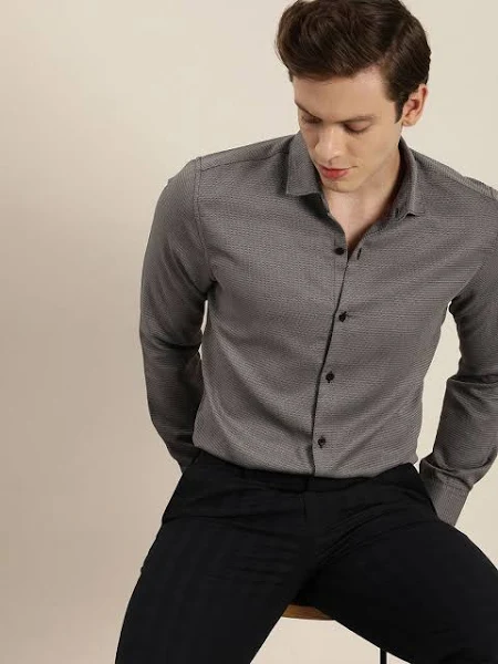 Men's Easy Care Self Design Sustainable Formal Shirt